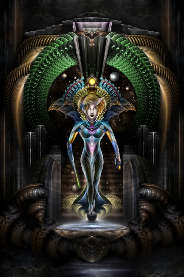 The Majesty Of Trilia Fractal Fantasy Portrait by xzendor7